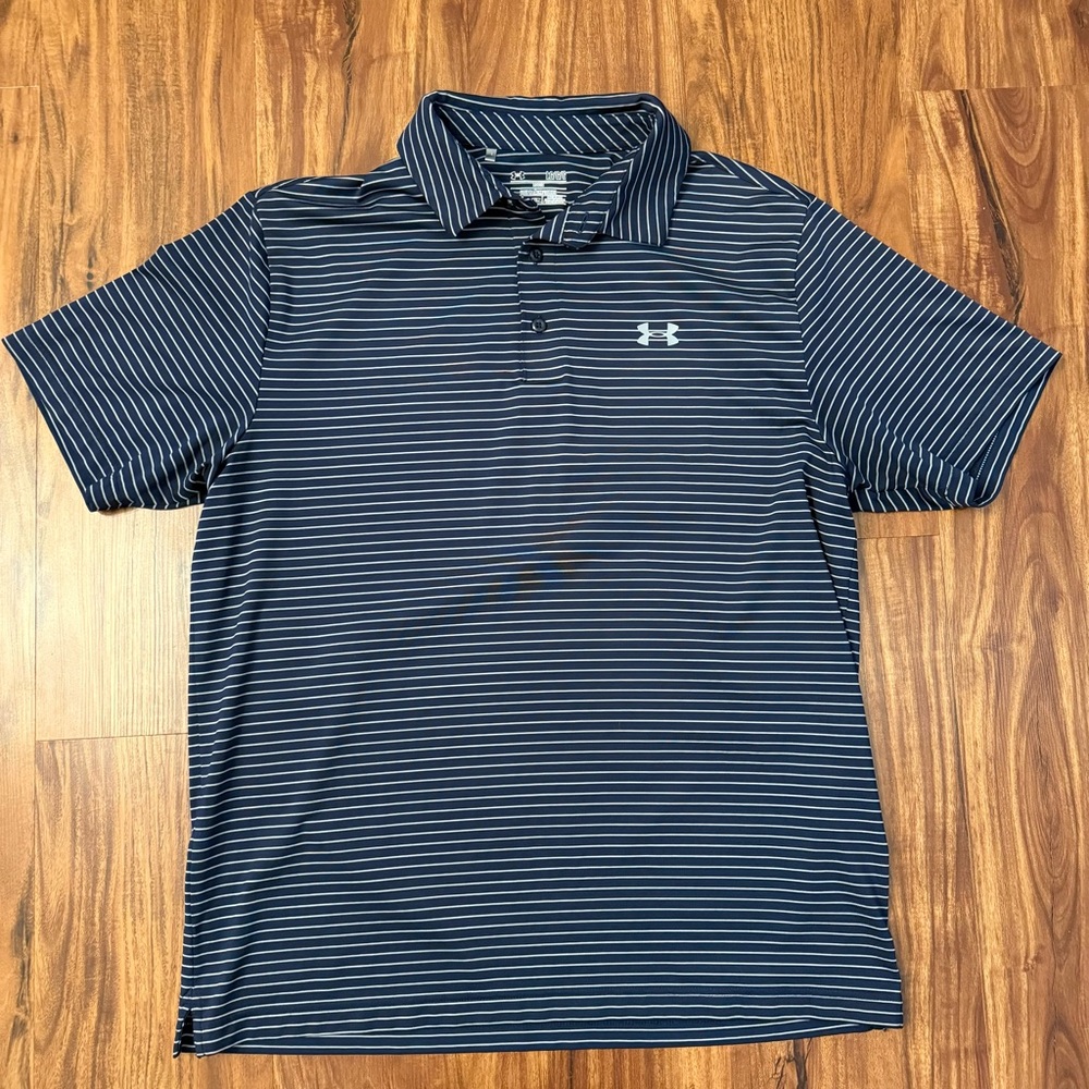 Under Armour Men's Navy Striped Polo Shirt